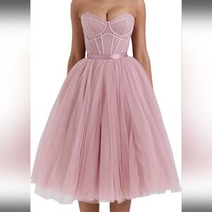 House of CB Darling Corset Fit And Flare Strapless Dress